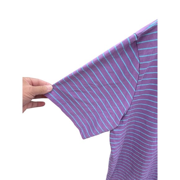 Peter Millar Mens Purple Green Striped Polo Golf Shirt XL SKU 8415 - Picture 6 of 9
